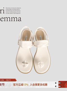 Ari Gemma｜Button·羊皮柔软手工十字扣精致气质手工凉鞋
