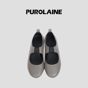 PUROLAINE 朴羚·原创设计 陶罐 通勤舒适极简真皮单鞋僧侣鞋