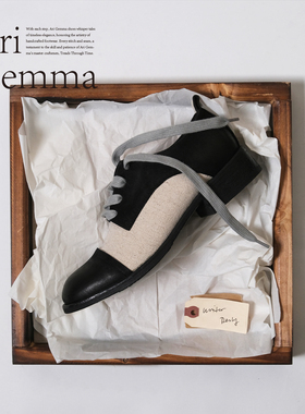 Ari Gemma｜Writer·磨砂头层牛皮拼布气质英伦风精致手工德比鞋