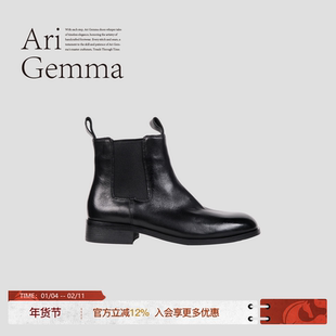 Ari Gemma|lawyer·经典显瘦进口水洗植鞣牛皮切尔西靴