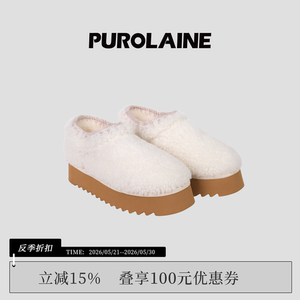 PUROLAINE朴羚季节限定雪地靴羊皮毛一体小卷毛月亮厚底雪地靴
