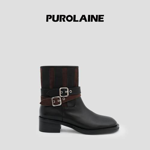 2024秋冬新款复古圆头马丁靴