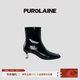 PUROLAINE 朴羚「mirror」秋真皮百搭方头显瘦气质高跟短靴