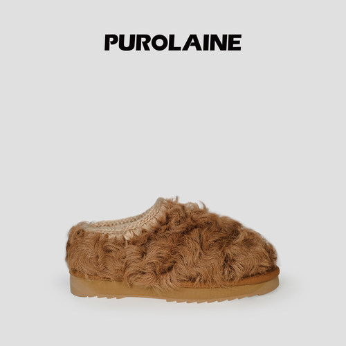 PUROLAINE 朴羚·季节限定爱尔兰进口羊皮毛一体一脚蹬毛怪雪地靴