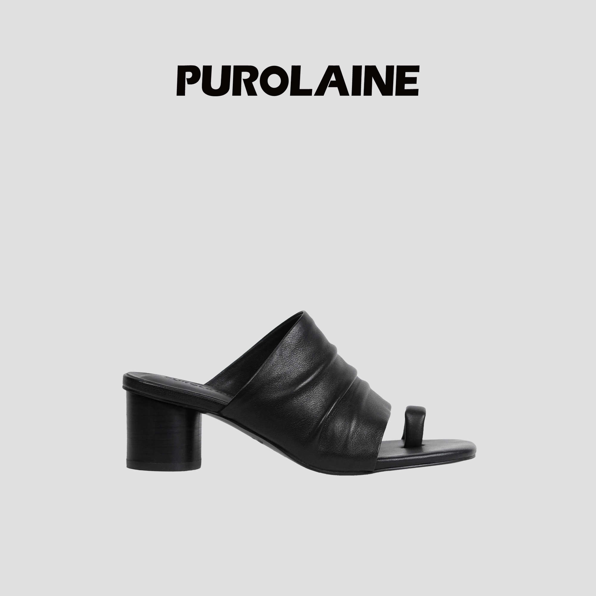 PUROLAINE朴羚套趾黑白高跟鞋