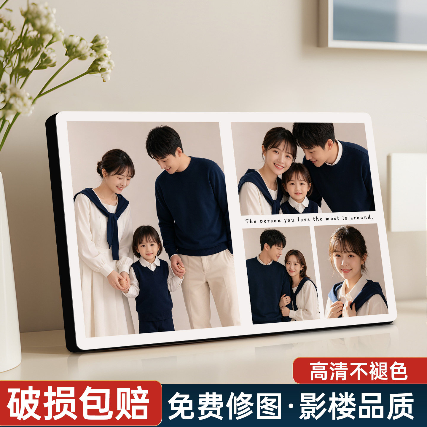 悠乐美四宫格水晶画框摆件相框图片