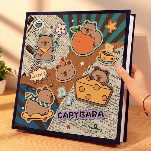 五寸六横竖过塑相片混装相簿