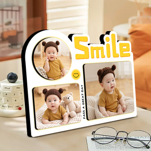 宝宝照摆台照片定制高级感相框结婚照水晶相框摆台婚纱照轻奢高清