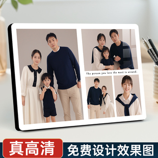 四宫格定制洗照片相片打印冲印做成水晶情侣纪念相框摆件画框摆台