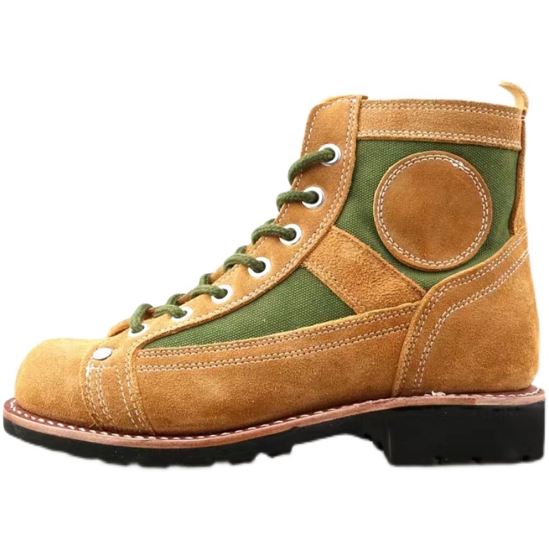 复古牛皮固特异马丁靴男春夏真皮机车工装徒步登山65伞靴防滑透气