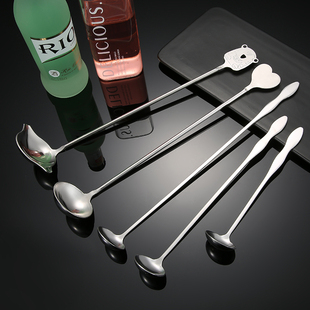 创意不锈钢火锅料勺果酱勺蜂蜜加长柄款 商用搅拌勺调味迷你最小号