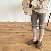 长裤 儿童弹力九分裤 春秋款 宝宝百搭波点裤 韩版 女童花边拼接打底裤