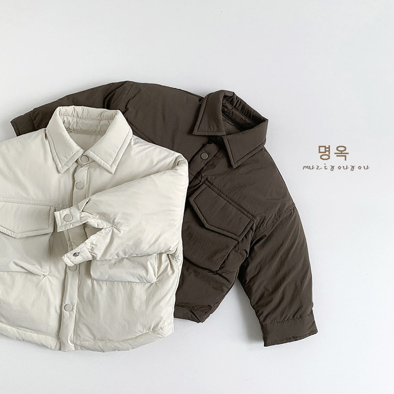 白鸭绒儿童羽绒衬衫2024冬季