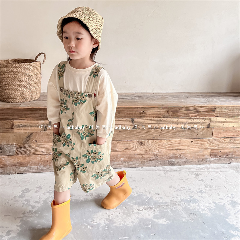 儿童韩版背带裤短裤夏季男女童宽松水洗棉印花连体裤宝宝五分裤潮,童装/婴儿装/亲子装,裤子,淘宝优惠券,粉丝福利购,淘宝优惠卷