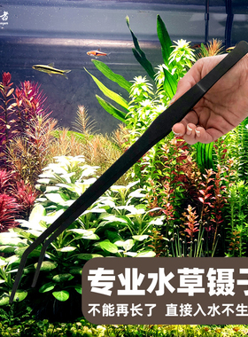 草缸造景水草剪刀不锈钢加长镊子夹子全套工具波浪剪刮藻刀平沙铲