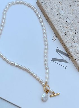 淡水珍珠女式TO扣项链