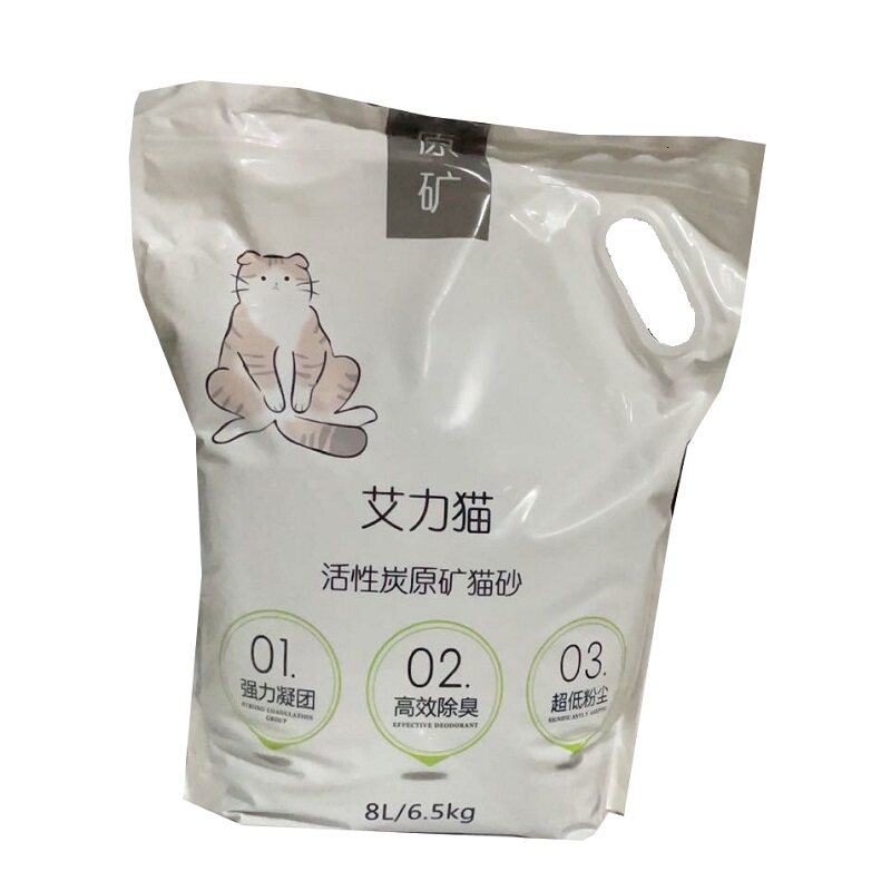 艾力猫天然原矿破碎猫砂低尘除臭强结团钠基膨润土猫砂6.5kg