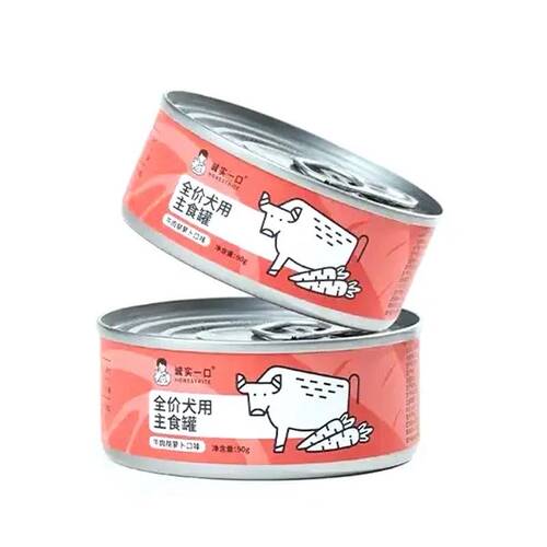 诚实一口狗罐头 牛肉胡萝卜大块肉主食犬罐90g×6罐