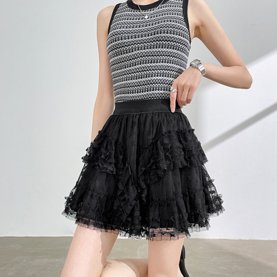 网纱蓬蓬蛋糕短裙女夏季薄款