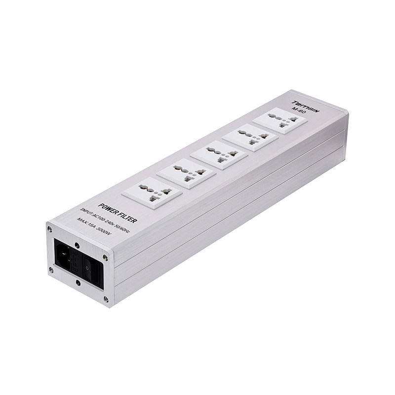 TEMBIN M60电源滤波器防浪涌插座电压显示过载保护