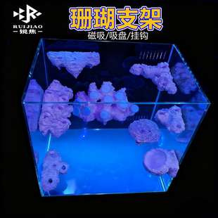 珊瑚磁吸支架断枝SPS纽扣海水鱼缸壁奶嘴海葵繁殖挂架磁铁盘造景