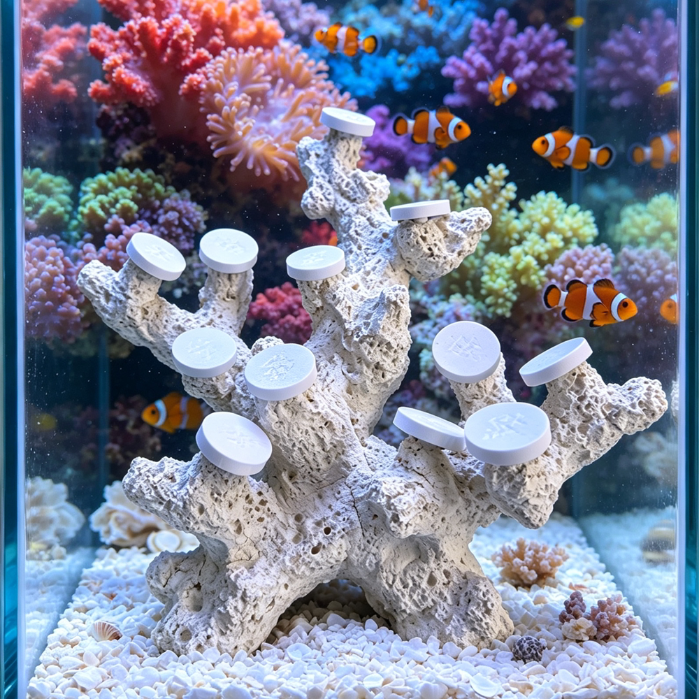 海水鱼缸珊瑚底座造景石仿真活石骨架海缸硬骨珊瑚粘贴基座造景图片