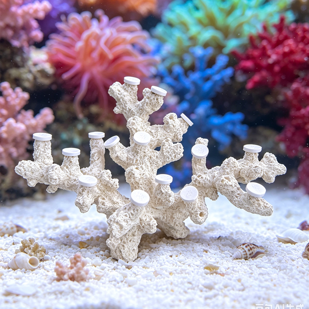 海水缸人造活石造景骨架珊瑚粘贴石海缸礁盘造景石头硬骨珊瑚底座图片