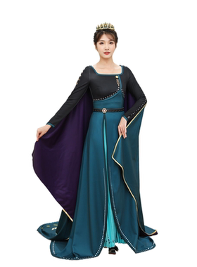现货冰雪奇缘2cos艾莎anna安娜卫冕登基公主裙电影cos服装送皇冠
