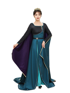 现货冰雪奇缘2cos艾莎anna安娜卫冕登基公主裙电影cos服装送皇冠