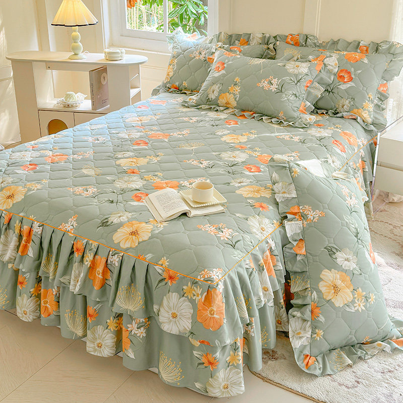 夹棉床裙单件加厚席梦思床罩三件套加棉秋冬防滑床单床套床上用品,床上用品,床裙,淘宝优惠券,粉丝福利购,淘宝优惠卷