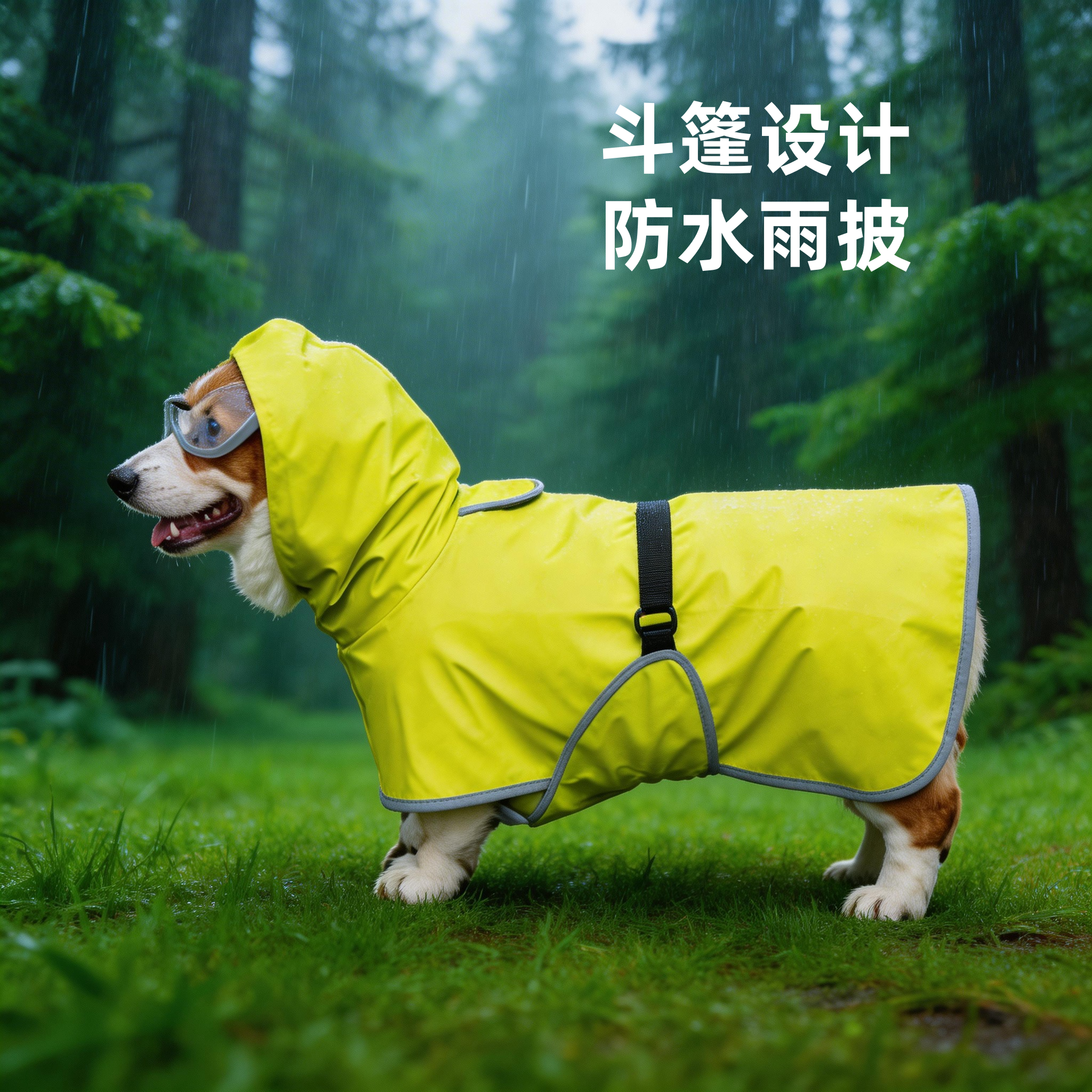 狗狗雨衣防水斗篷式雨披四季两脚雨衣小中大型犬比熊柯基柴犬边牧