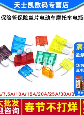 汽车保险管保险丝片电动车摩托车电瓶插片20A15A10A40A25A30A5A安