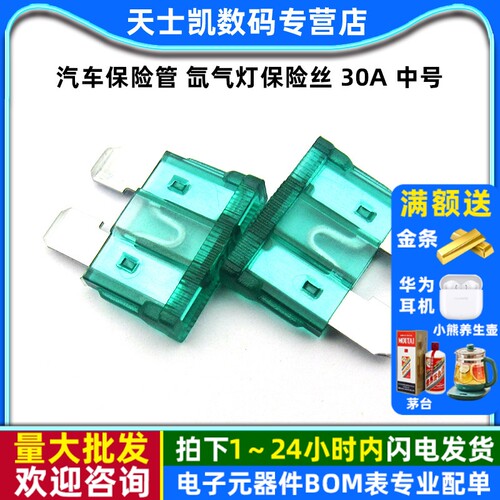 汽车保险管氙气灯保险丝30A中号