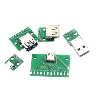 USB转2.0 3.0母座公头MICRO转接板typec已焊接电路模块小板线电源