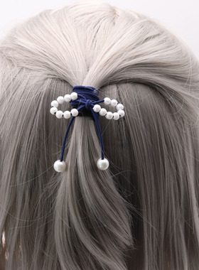 三层大小珍珠蝴蝶结皮筋日韩森女系简约清新发绳手工甜美头饰发圈