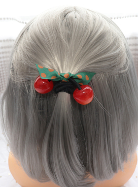 CCS日韩可爱网红发圈樱桃简约马尾丸子头绑发橡皮筋头绳少女发饰