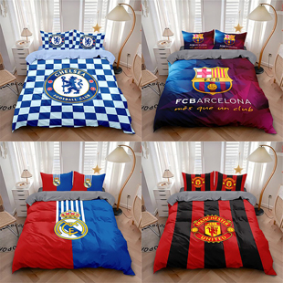 足球主题被套四件套利物浦世界杯队徽男孩学生宿舍床上用品三件套