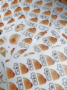 面包鸡。贴纸时候。