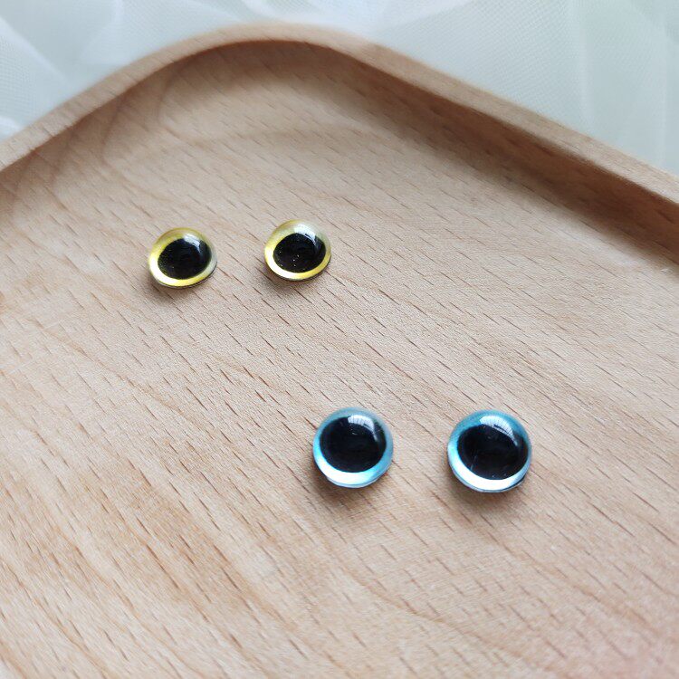 浅茉手工2022新品钩棒针DIY毛海玩偶仿真平底彩色眼睛猫眼8mm