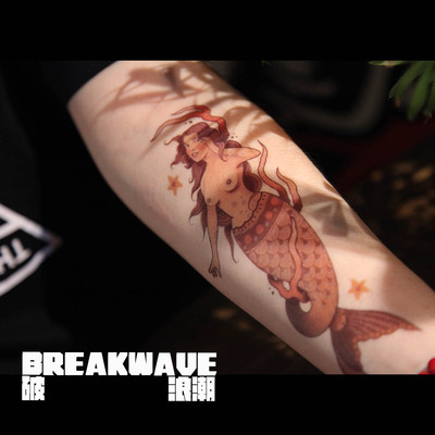 防水持久ins风纹身贴破浪潮