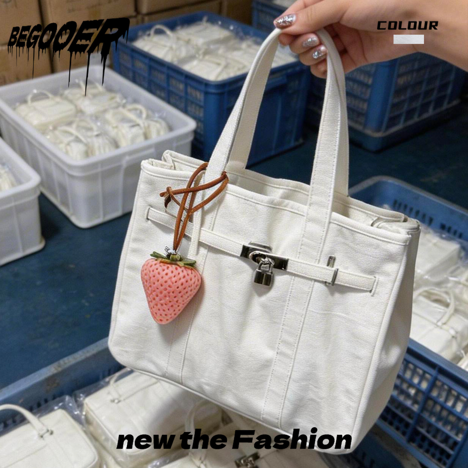 BEGOOER European and American Fashion Large Capacity Shopping Bag, Commuter Laptop Handbag, Stylish Spliced Tote Bag for Women - Thumbnail 3