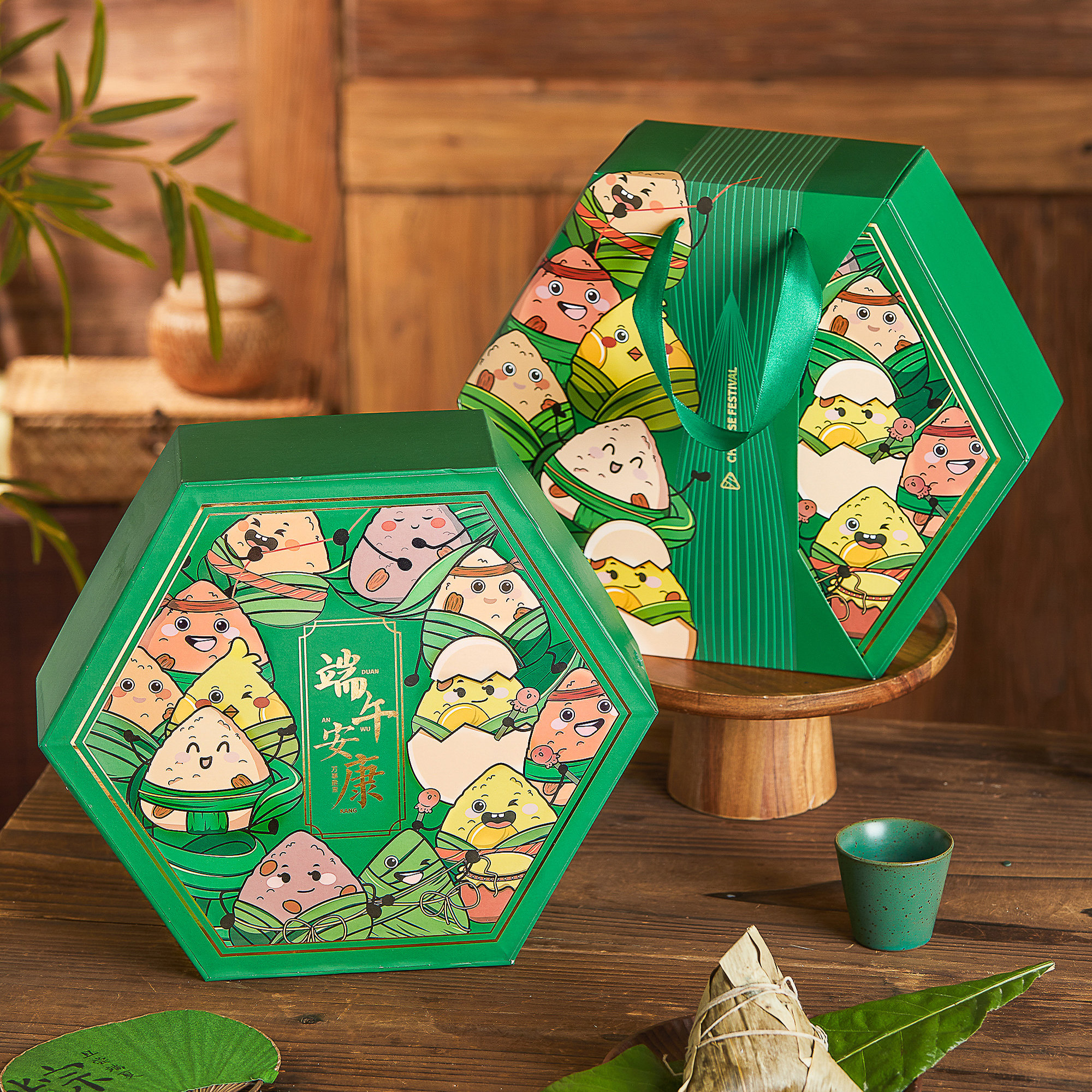 端午节粽子礼盒外包装盒创意手提咸鸭蛋蜜枣鲜肉粽大容量硬盒空盒