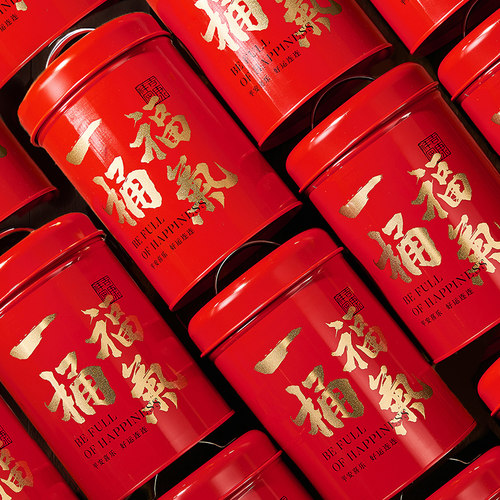 红色糖果饼干铁罐礼盒空盒子