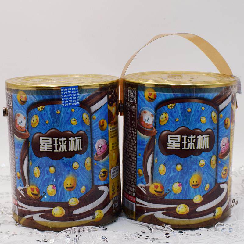 星球杯巧克力杯正版桶装饼干巧克力快乐星球整箱朱古力杯儿童零食