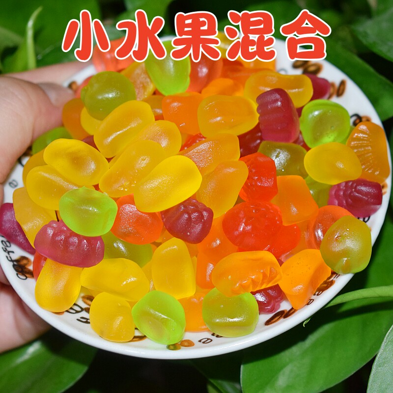 水果沙拉单层小水果橡皮糖混合果汁软糖qq散糖儿童办公室休闲零食