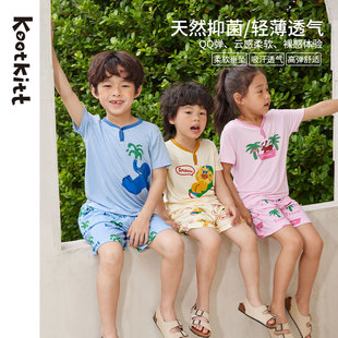 圓領中大童睡衣套裝 夏款 KootKitt兒童家居服男女童短袖