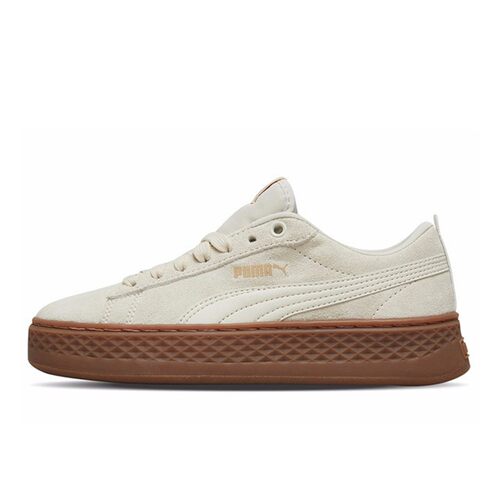 PUMA Smash Platform  SD 绒面革 低帮 板鞋 女款 桦木色