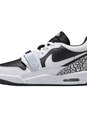 【六饼体育】Jordan Legacy 312 LOW 低帮 儿童篮球鞋 白黑色