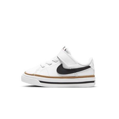 Nike Court Legacy 魔术贴 休闲 防滑 低帮 板鞋 白黑 婴幼童