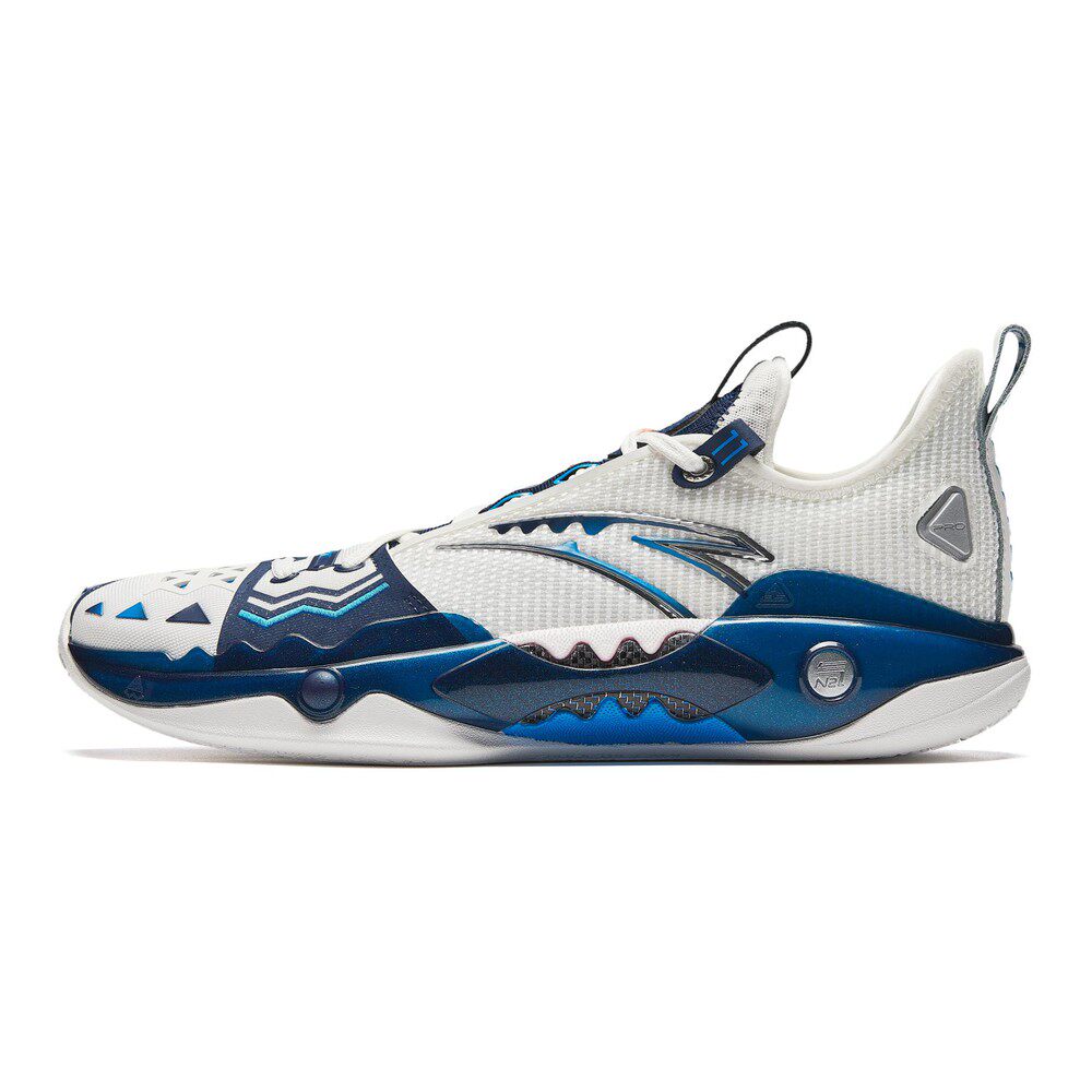 【六饼体育】Anta安踏 狂潮5 Pro 低帮 篮球鞋 男款 白蓝